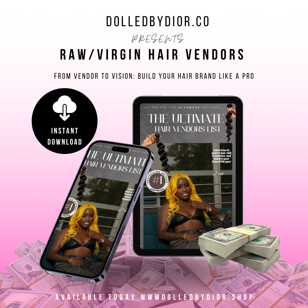 Raw/Virgin Hair Vendor E BOOK